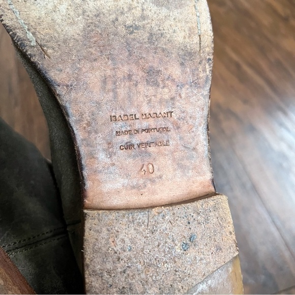 ISABEL MARANT • Crisi Boot suede ankle boots WEDGE HIDDEN HEEL, distressed 40/9 - Picture 12 of 14